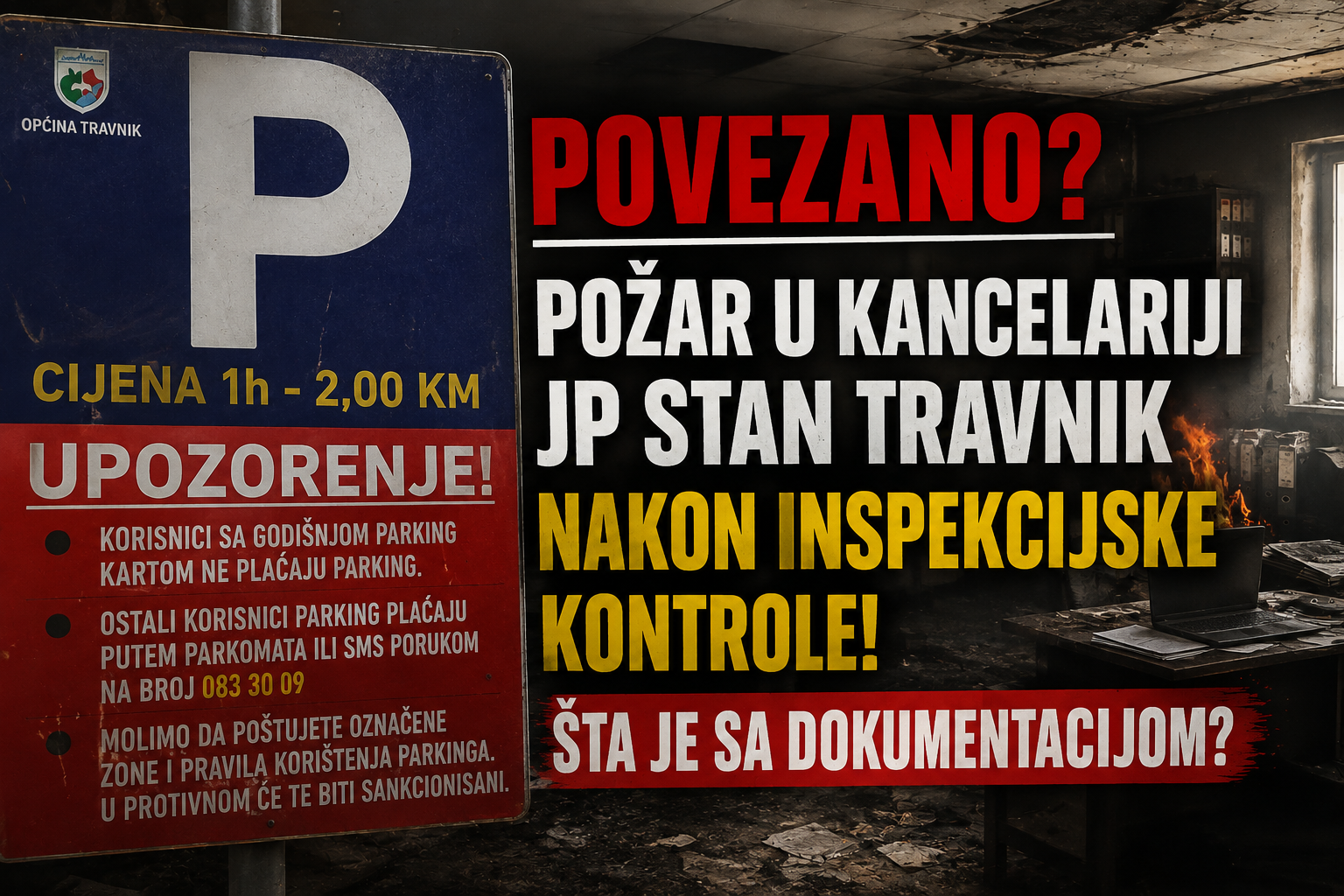 Požar u kancelariji JP „Stan“ Travnik nakon inspekcijske kontrole: šta je s dokumentacijom i zašto lokalni mediji šute?